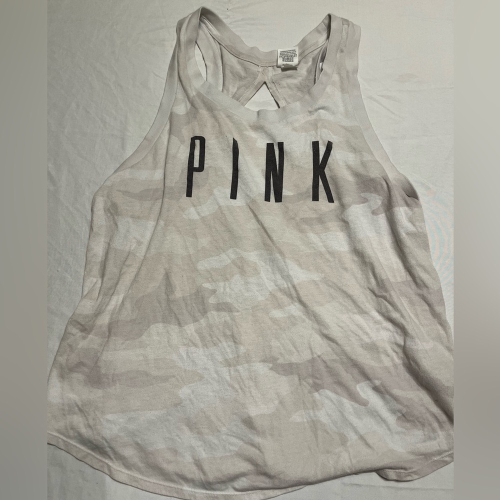 VS Pink XL Tank Camo Tan Gray White